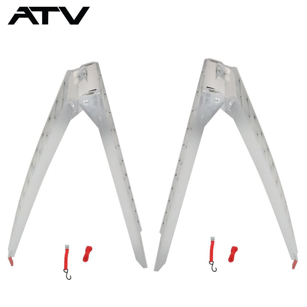 ATV UTV 7.5' Aluminum Folding Loading Ramps For Truck Motorcycle Lawn Mower ×2