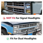 Front Grille+Headlight Bezel Kit For Chevrolet C10 Suburban K5 Blazer 1985-1988