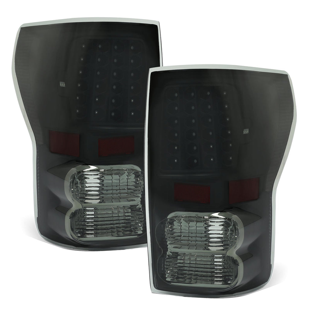 Black Smoke For Toyota Tundra 2007-2013 LED Tail Lights Brake Lamps Left+Right