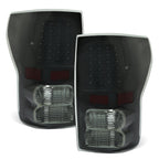 Black Smoke For Toyota Tundra 2007-2013 LED Tail Lights Brake Lamps Left+Right