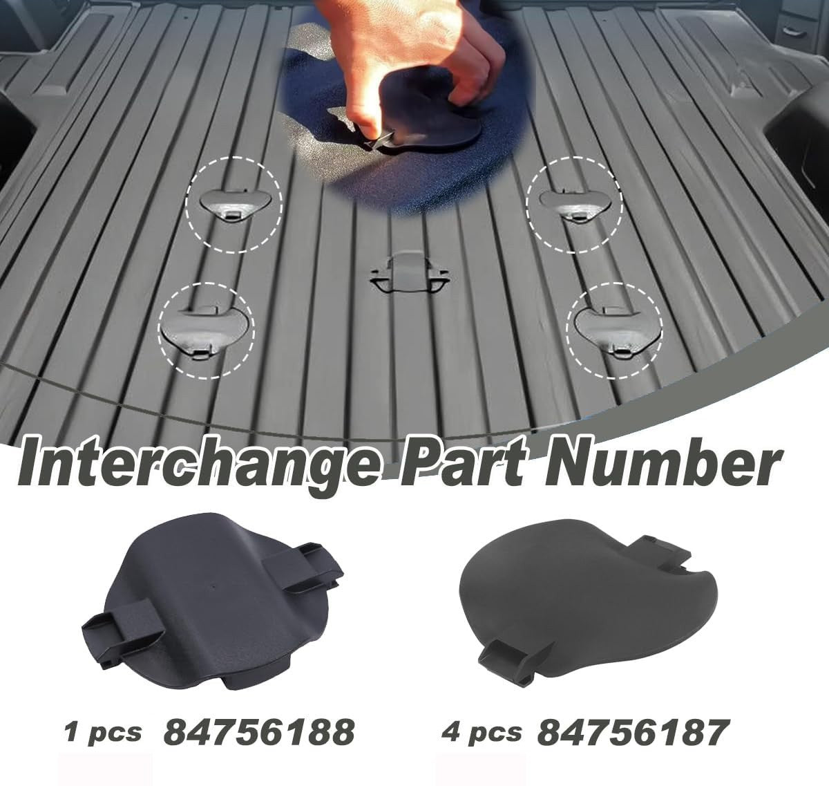 For 2020-2024 GMC Sierra 4Dr Crew Cab 5th Wheel Mount Hitch Platform Covers 5PC