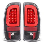 Black For 1997-2003 Ford F150 99-07 F250 F350 SD LED Tube Tail Lights Brake Lamp