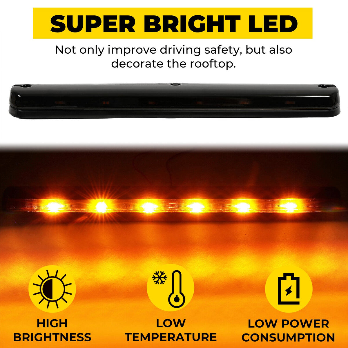Center LED Roof Marker Cab Light For Chevrolet Silverado 2500HD 3500HD 2007-2021