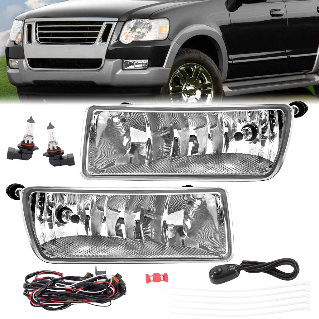 Fog Lights Lamps w/Bulbs+Wiring For Ford Explorer XLT 06-10 & Sport Trac 07-10