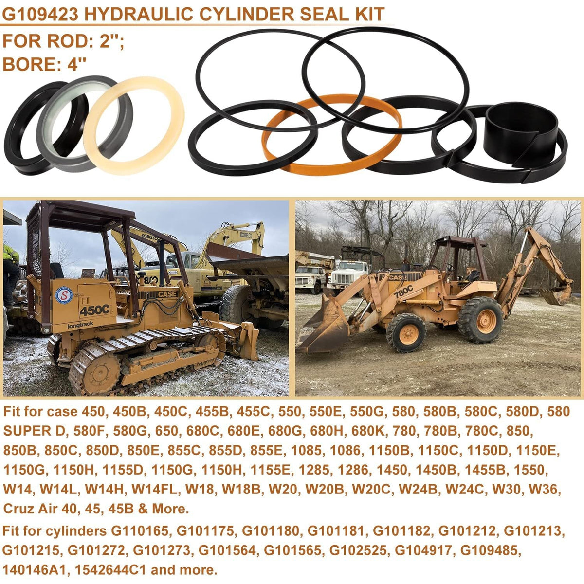 1543273C1/ G109423/ G105545 Hydraulic Cylinder Seal Kit for Case 450 455 550 580