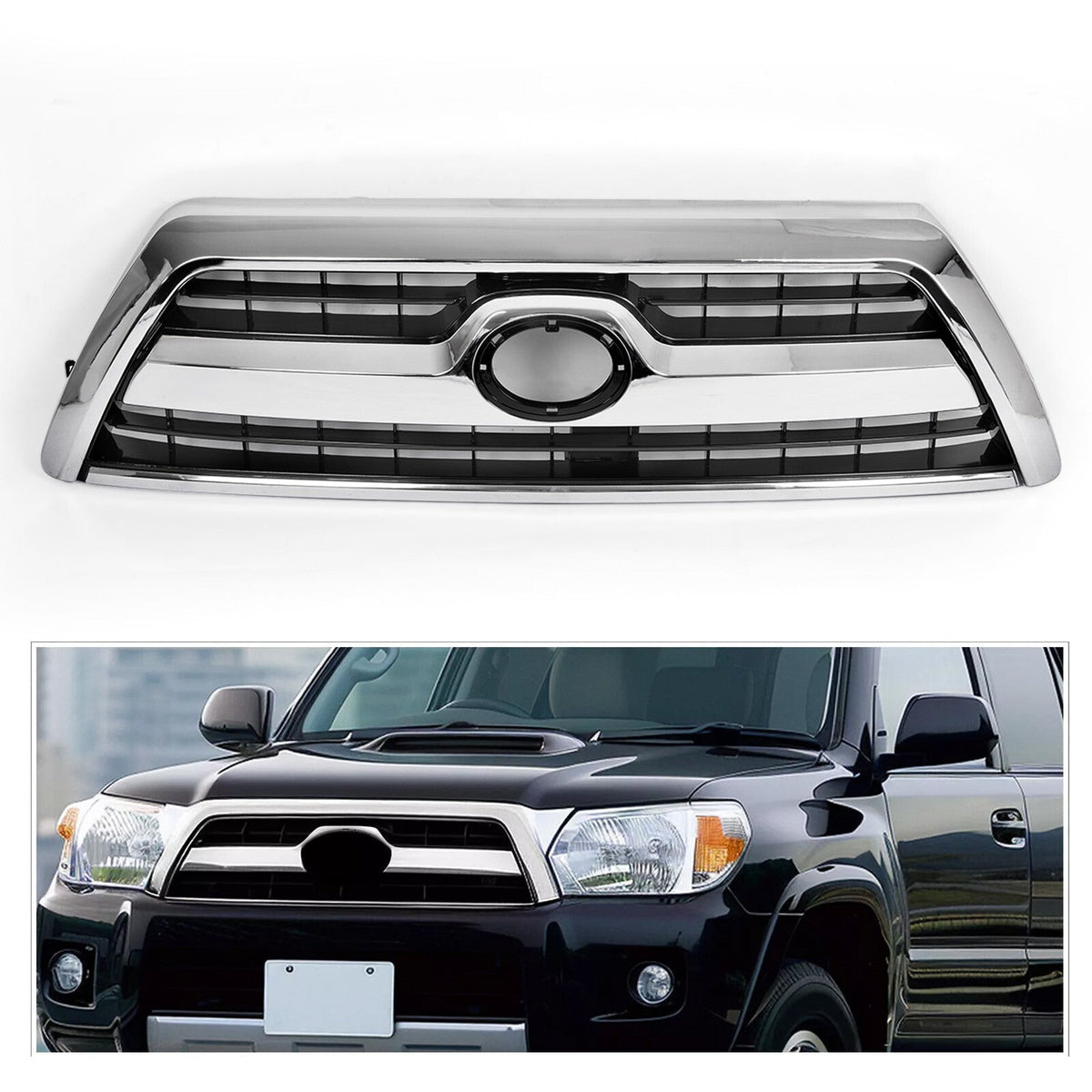 Front Grille Chrome/Black Fit Toyota 4Runner SR5 Sport Model 2006 2007 2008 2009