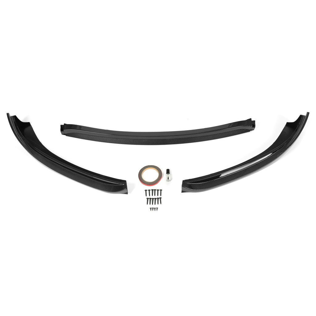 For Tesla Model S Sedan 12-16 Front Lower Bumper Lip Carbon Fiber Style Spoiler