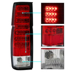 Red Clear LED Tail Lights Brake Lamps For Nissan D21 Hardbody Pickup 1986-1997