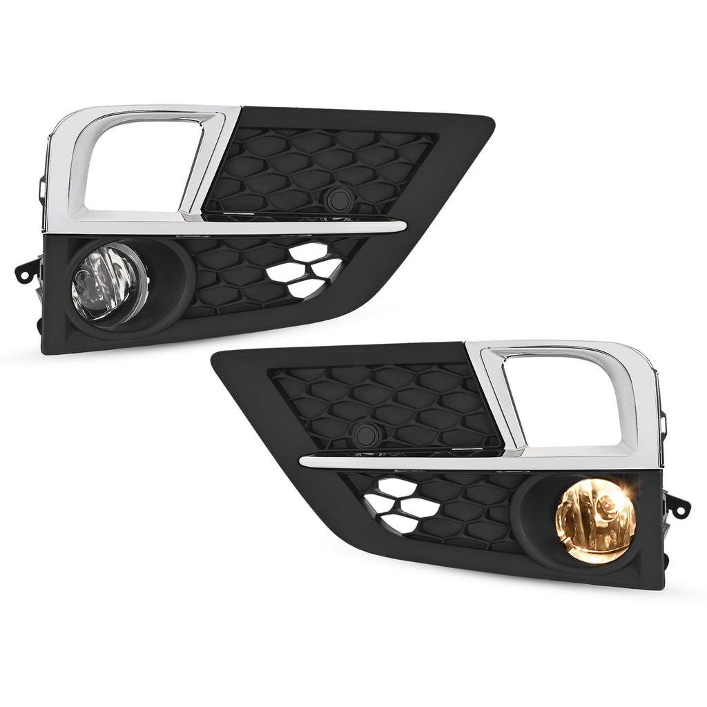 For Honda Odyssey 2018-2020 Bumper Fog Lights Lamps & Bezel Set W/Chrome Trim