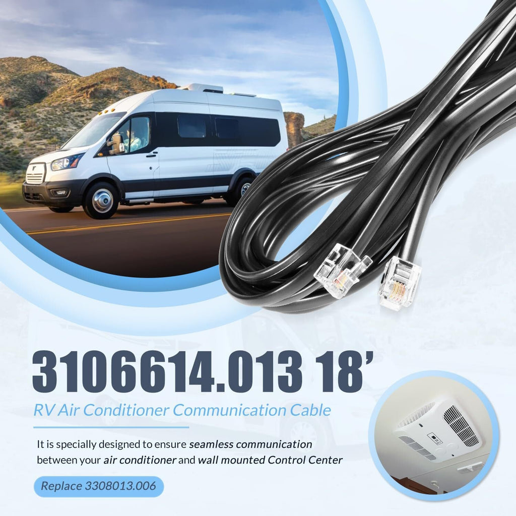 3106614.013 18’ RV Communication Cable for Dometic Air Conditioner w/ Connector