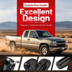 4Pcs NEW Outside Door Handles Set Painted Black For Silverado Tahoe Sierra 99-06