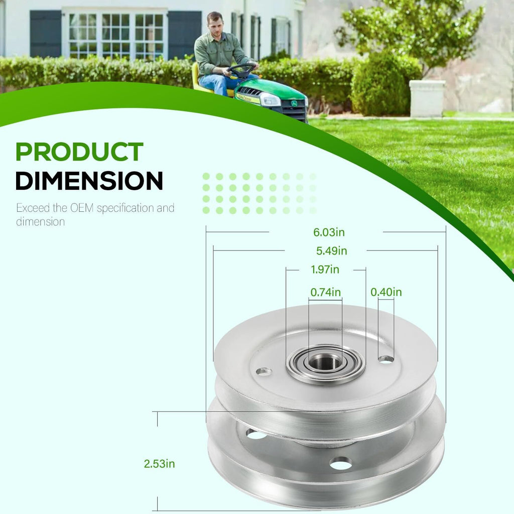 For John Deere AM133924 Double Deck Tightener Pulley GX255 GX325 GX345 GX355