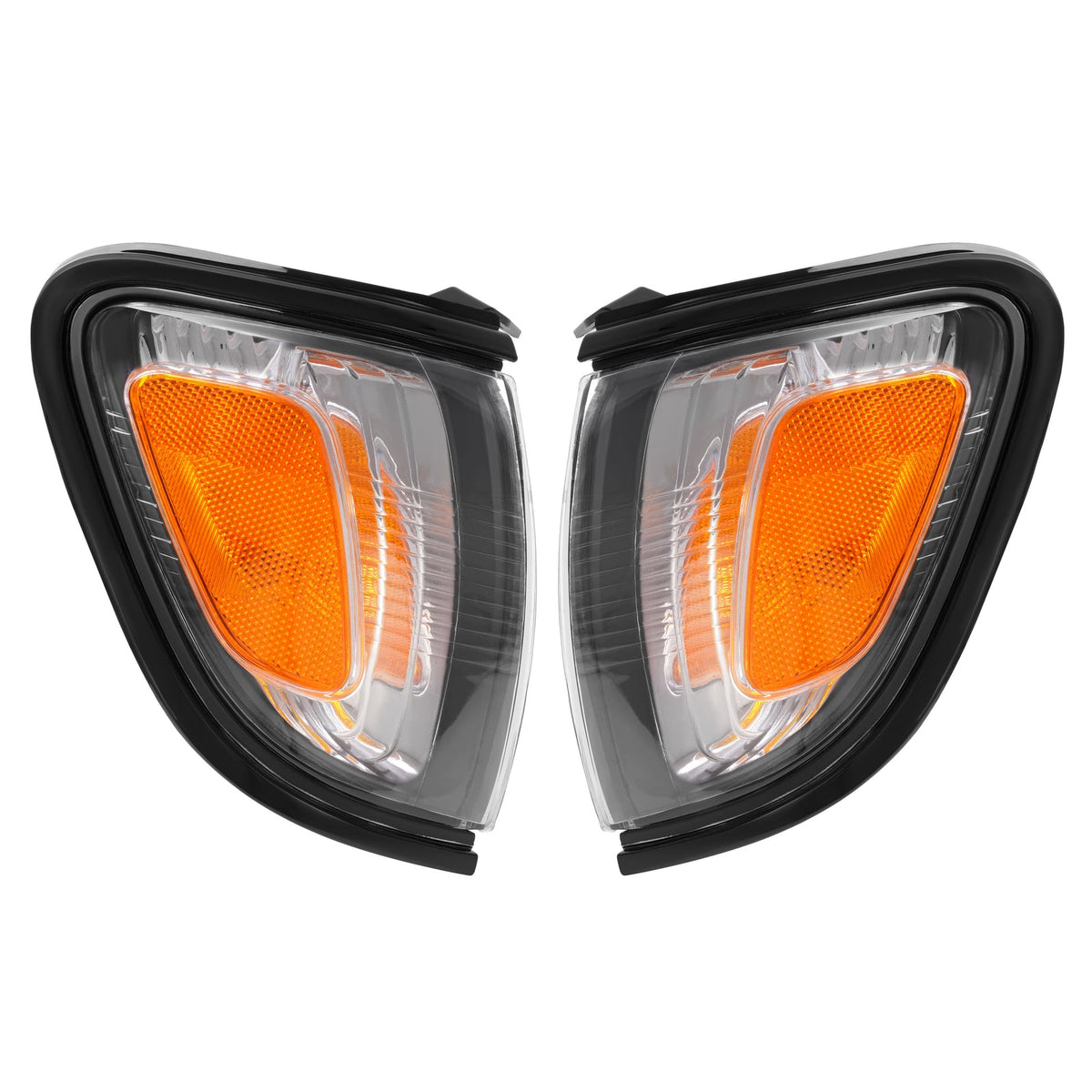 For 2001 2002 2003 2004 Toyota Tacoma White Headlights & Black Corner Light 4Pcs