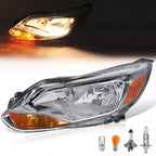 Clear Lens Halogen Left Driver Side Headlight For Ford Focus 2012-2014 W/Bulb