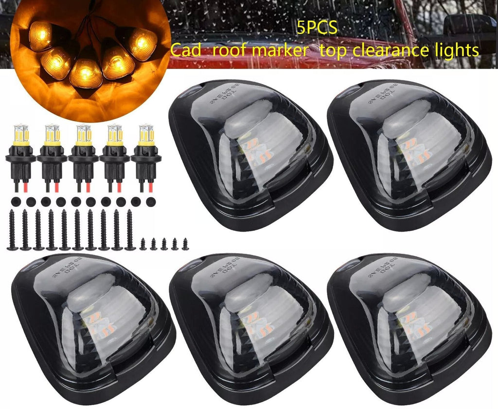 5Pcs For Ford F-250 F-350 F450 Super Duty Smoke LED Cab Roof Lights Marker Amber