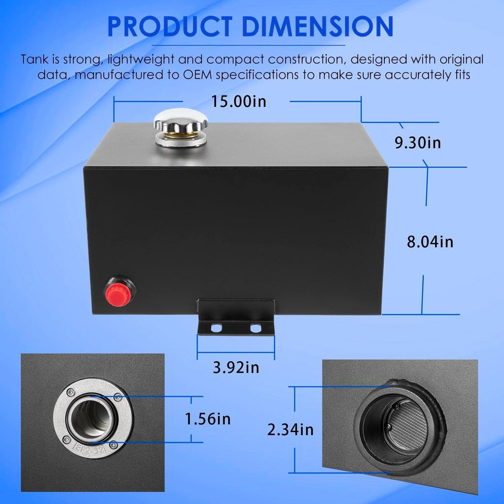 5 Gallon 14 Gauge Steel Hydraulic Fluid Reservoir Tank with Breather Cap