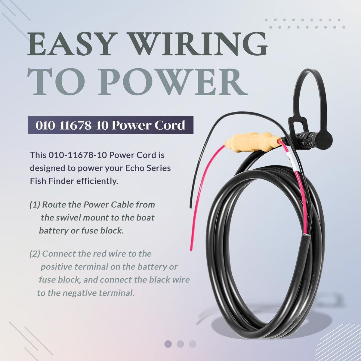 4-Pin Power Cable for Garmin Echo 100,101,150,151, 200,201, 300c,301c, 500c,550c