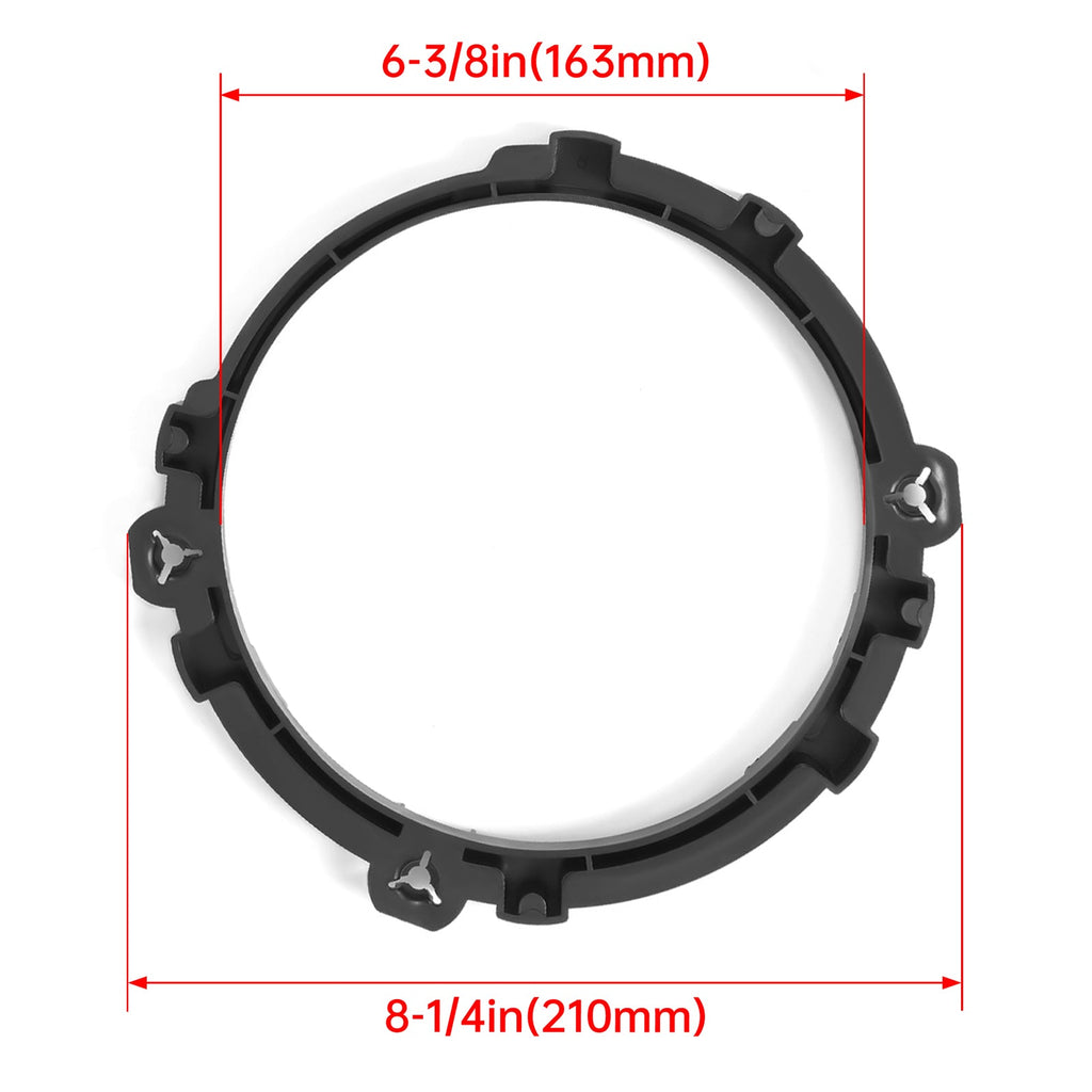Black 7" Headlight Replacement Mount Bracket Ring Fit Jeep Wrangler 1997-2006