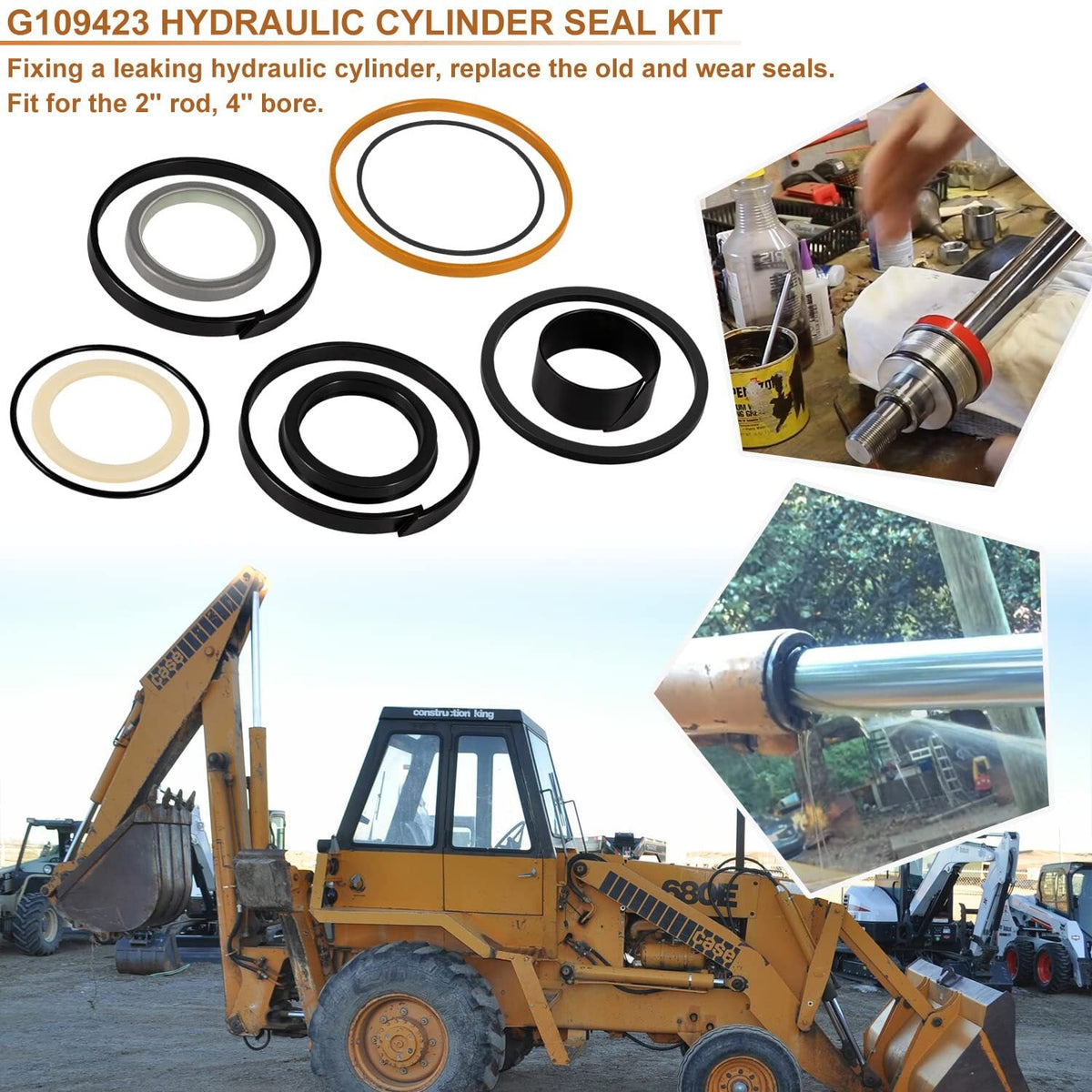1543273C1/ G109423/ G105545 Hydraulic Cylinder Seal Kit for Case 450 455 550 580