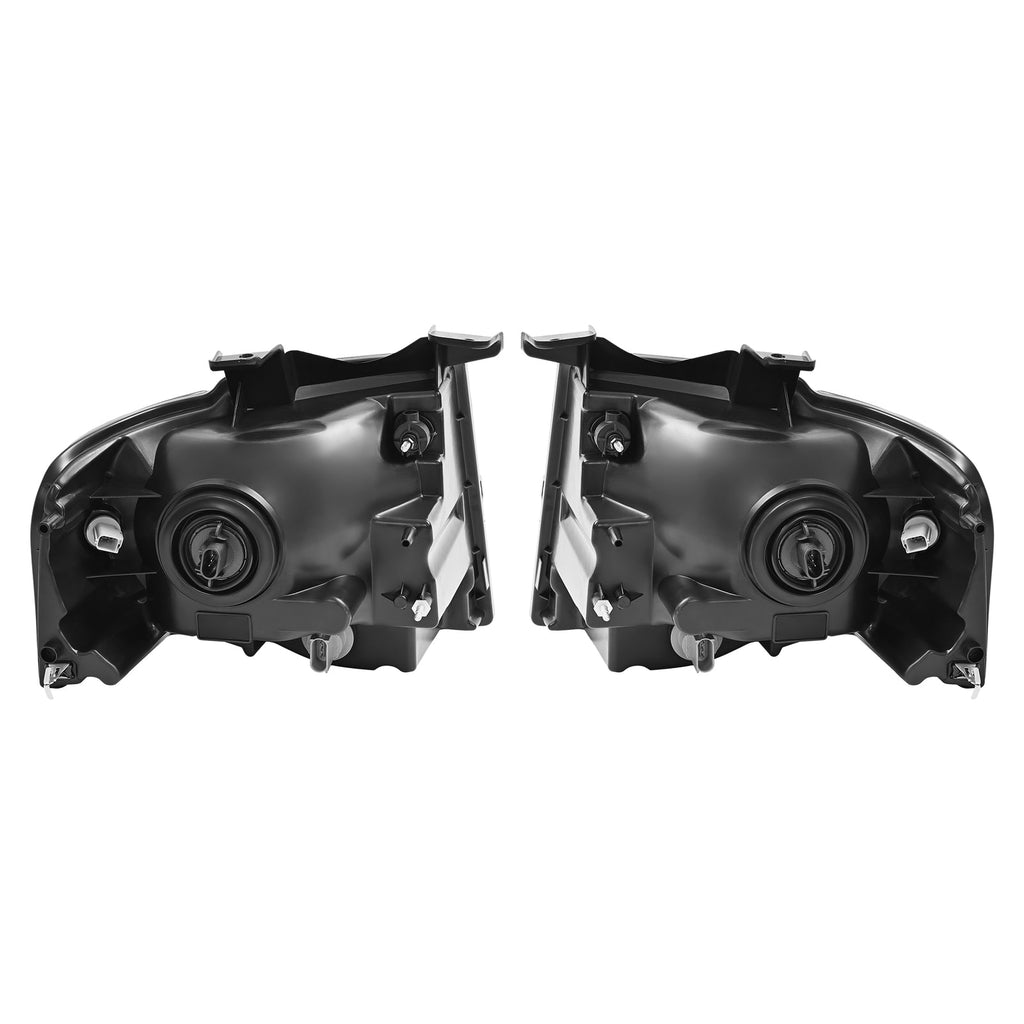 For Ford Expedition 2007-2014 Black Headlights Amber Corner W/All bulbs Pair