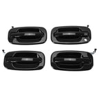 4Pcs NEW Outside Door Handles Set Painted Black For Silverado Tahoe Sierra 99-06