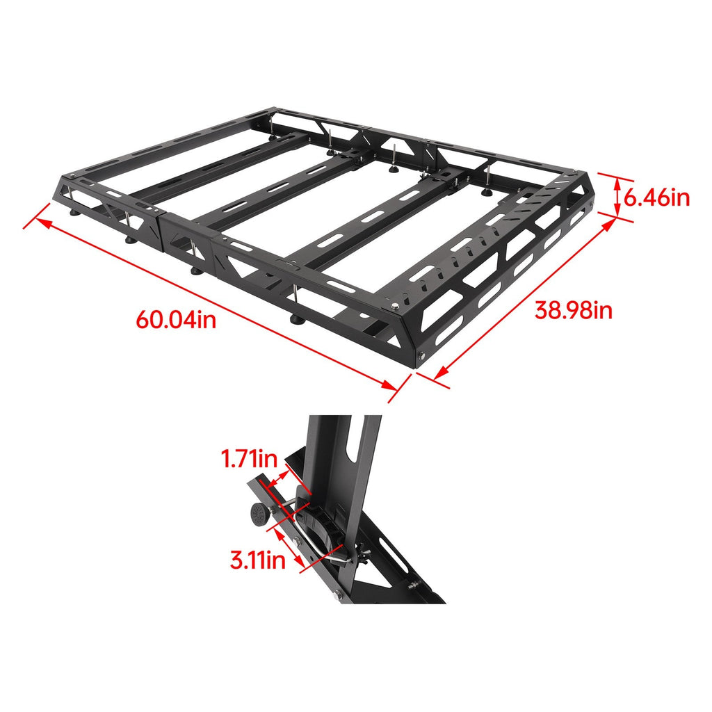 60" Universal 500LBS Car SUV Roof Rack Basket Holder Luggage Carrier Cargo