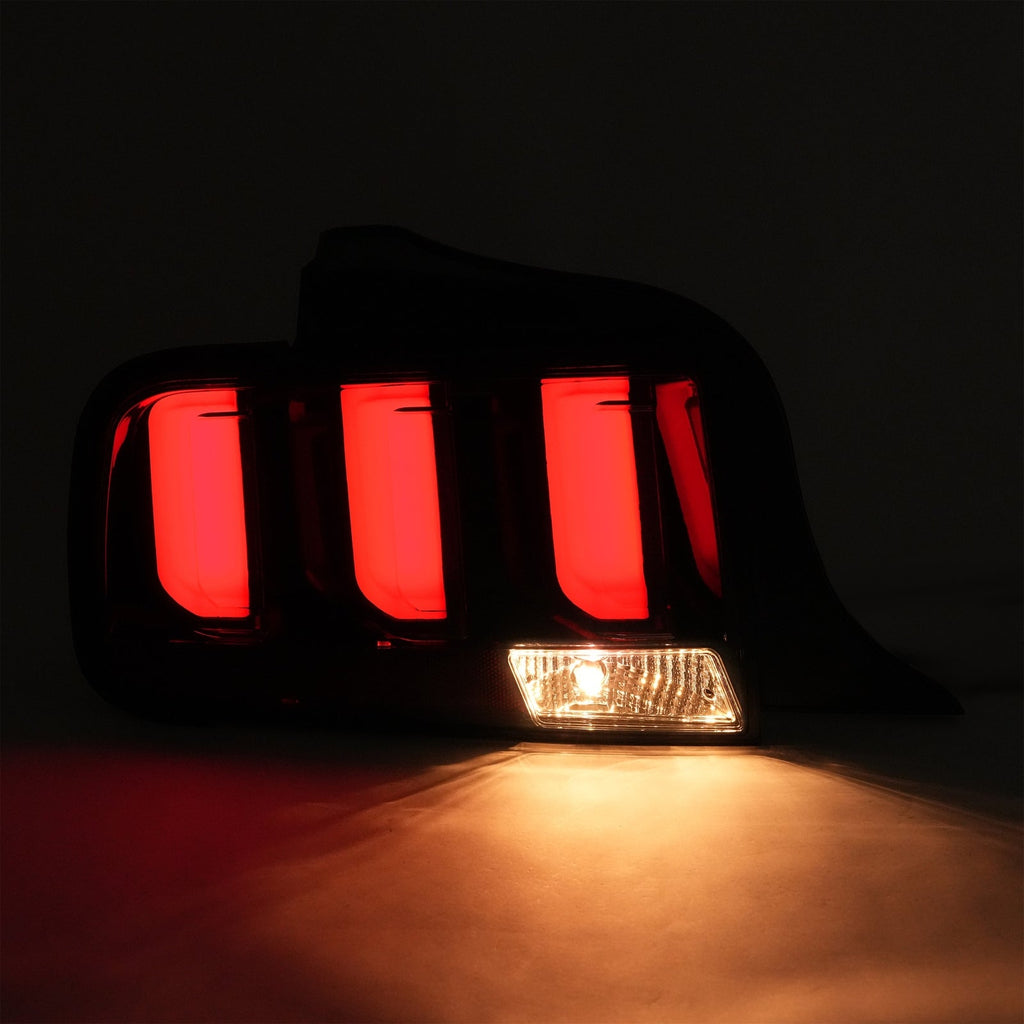 Pair LED Tube Signal Brake Lamps Smoked Tail Lights For 2005-2009 Ford Mustang