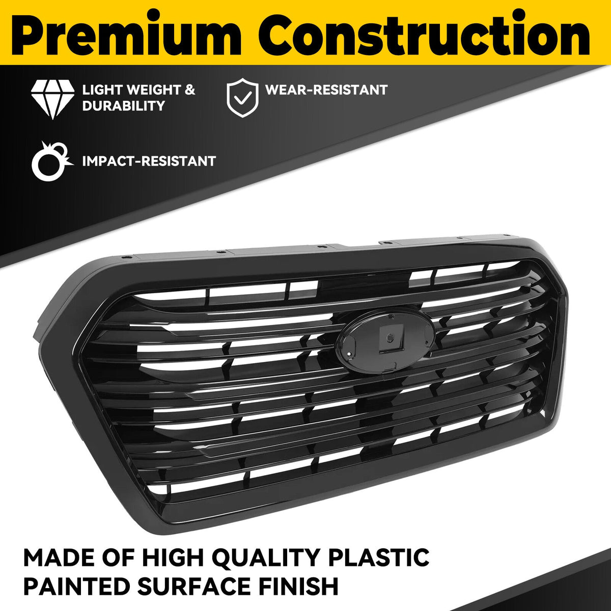 Front Bumper Grille Grill Gloss Black Trim For Subaru Ascent 2019-2022 SU1200183
