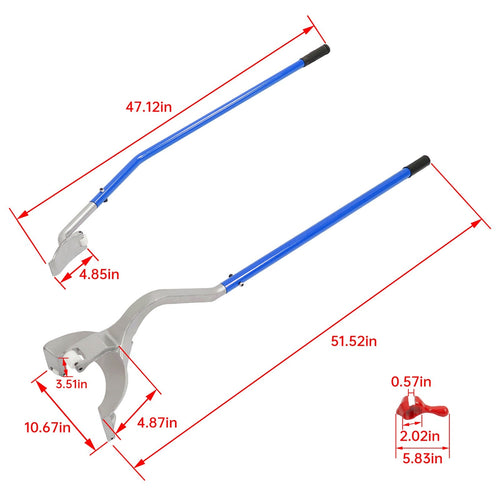 17.5" TO 24.5" TUBELESS TRUCK TIRE CHANGER MOUNT DEMOUNT TOOL W/BEAD KEEPER BLUE