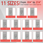 A308 Offset Valve Tappet Gauge 11-Blade Feeler Gauge Kit Sizes 0.004" to 0.014"