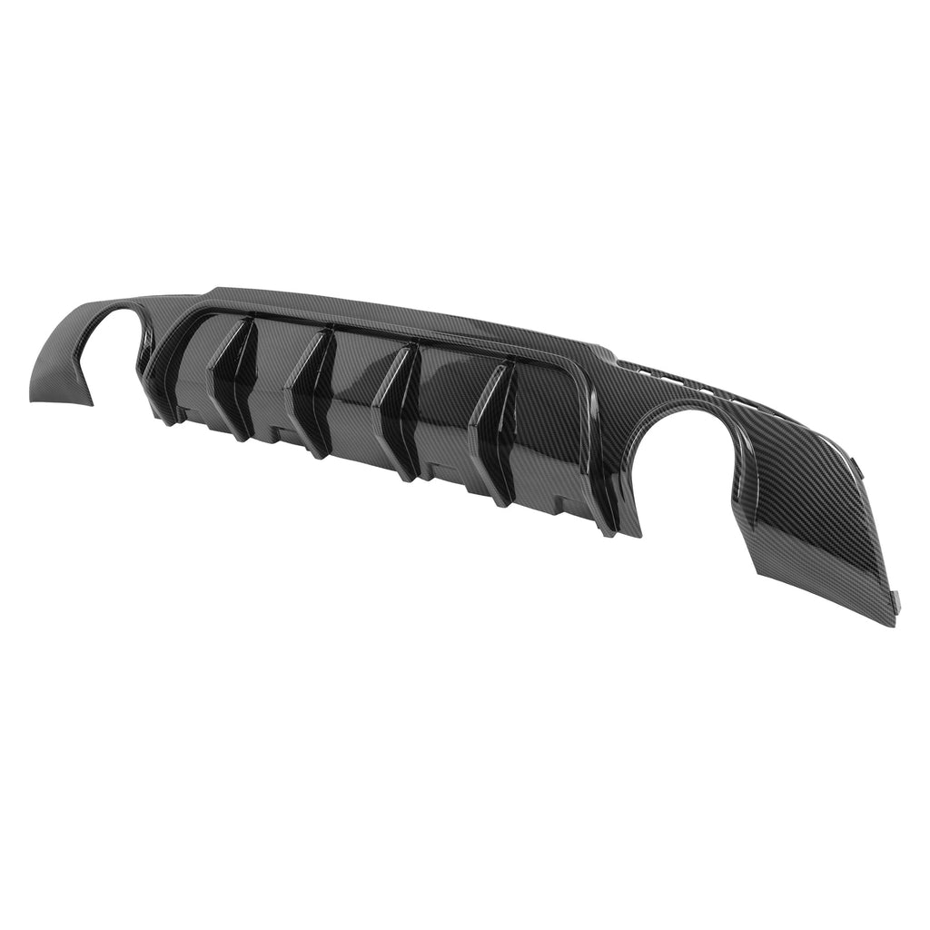 Rear Bumper Diffuser Valance Shark Fin Carbon Fiber Color For Chrysler 300 15-23