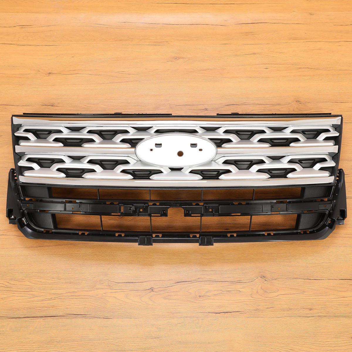 For Ford Explorer 2018 2019 Front Bumper Grill Upper Grille ABS Painted Chrome