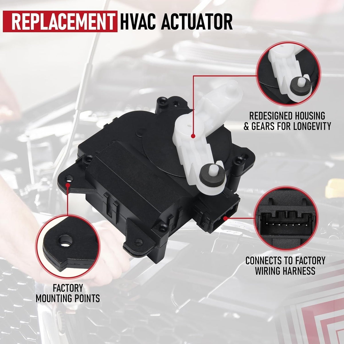 604-885 HVAC Heater Blend Door Actuator for Honda 06-14 Ridgeline 05-10 Odyssey