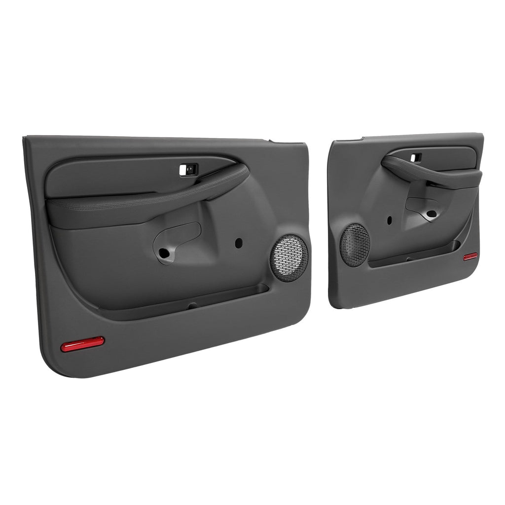 Pair Manual Inner Door Panel For CHEVY SILVERADO GMC SIERRA 1999-06 Dark Pewter
