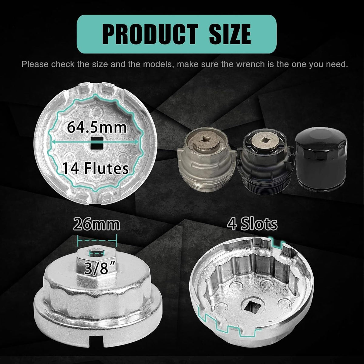 Oil Filter Cup Wrench Tool for Toyota and Lexus 2.5L,2.7L,3.5L,4.0L,4.6L,5.7L