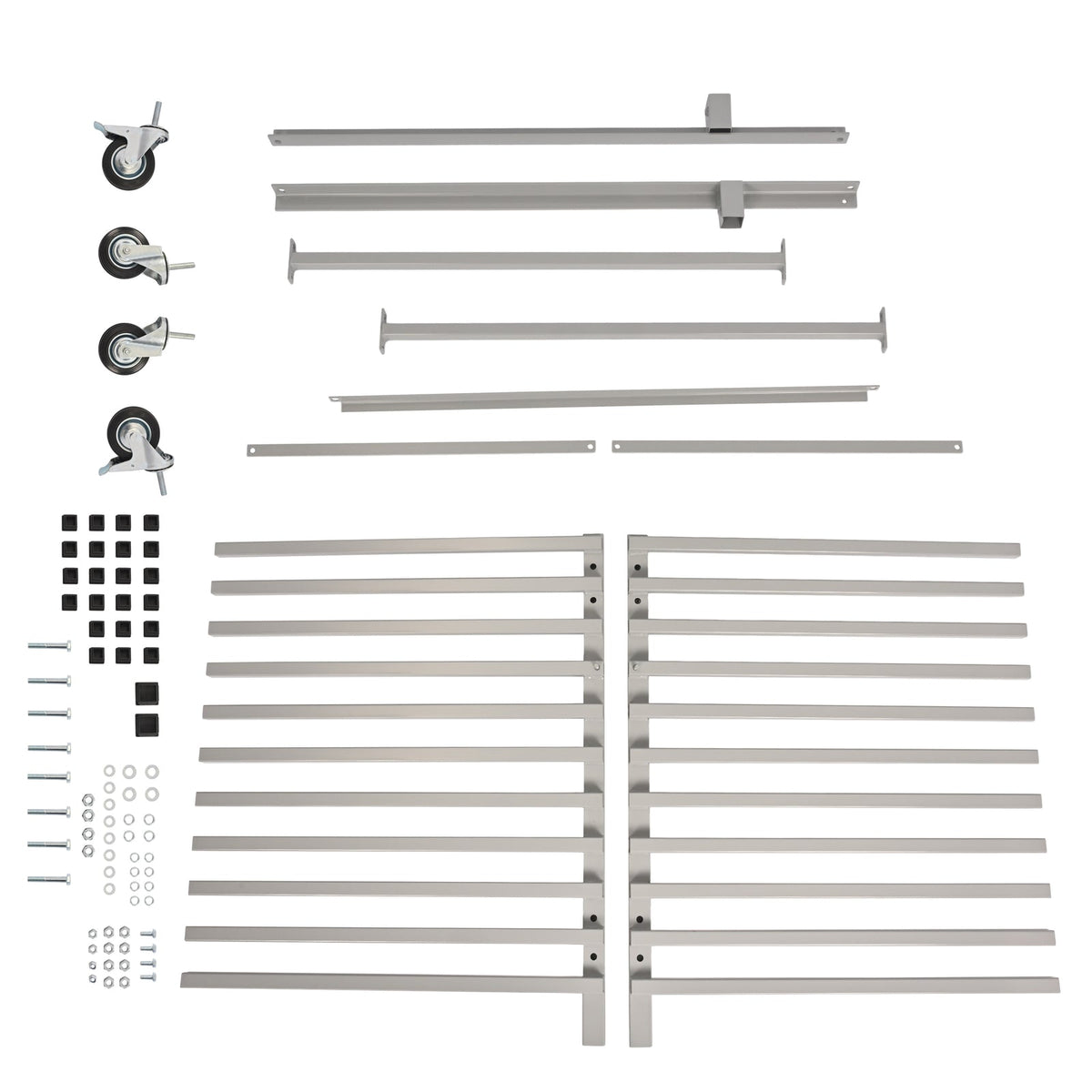 Universal 10-Slot Mobile Windshield Rack For Auto Glass Cargo W/ 4 Casters