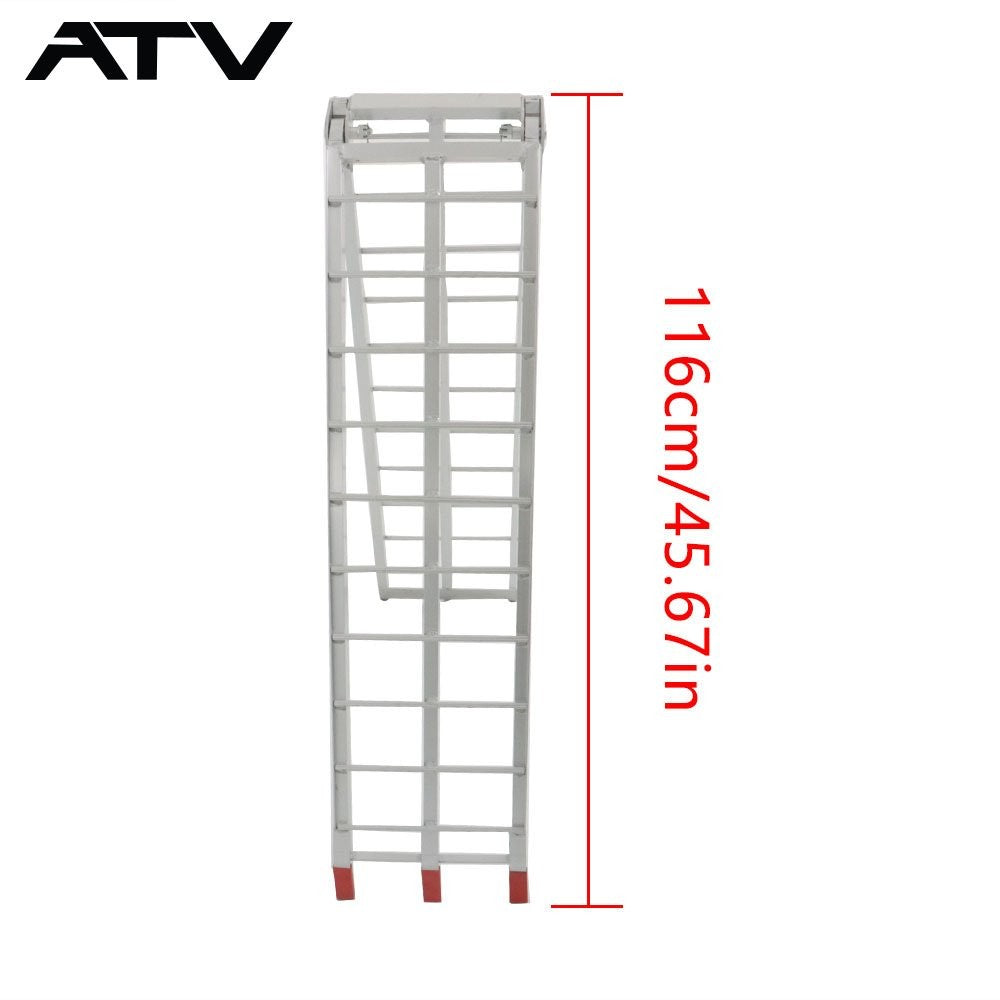 2× 7.5' Aluminum Folding Loading Ramps For ATV/ UTV Truck Motorcycle Lawn Mowerr