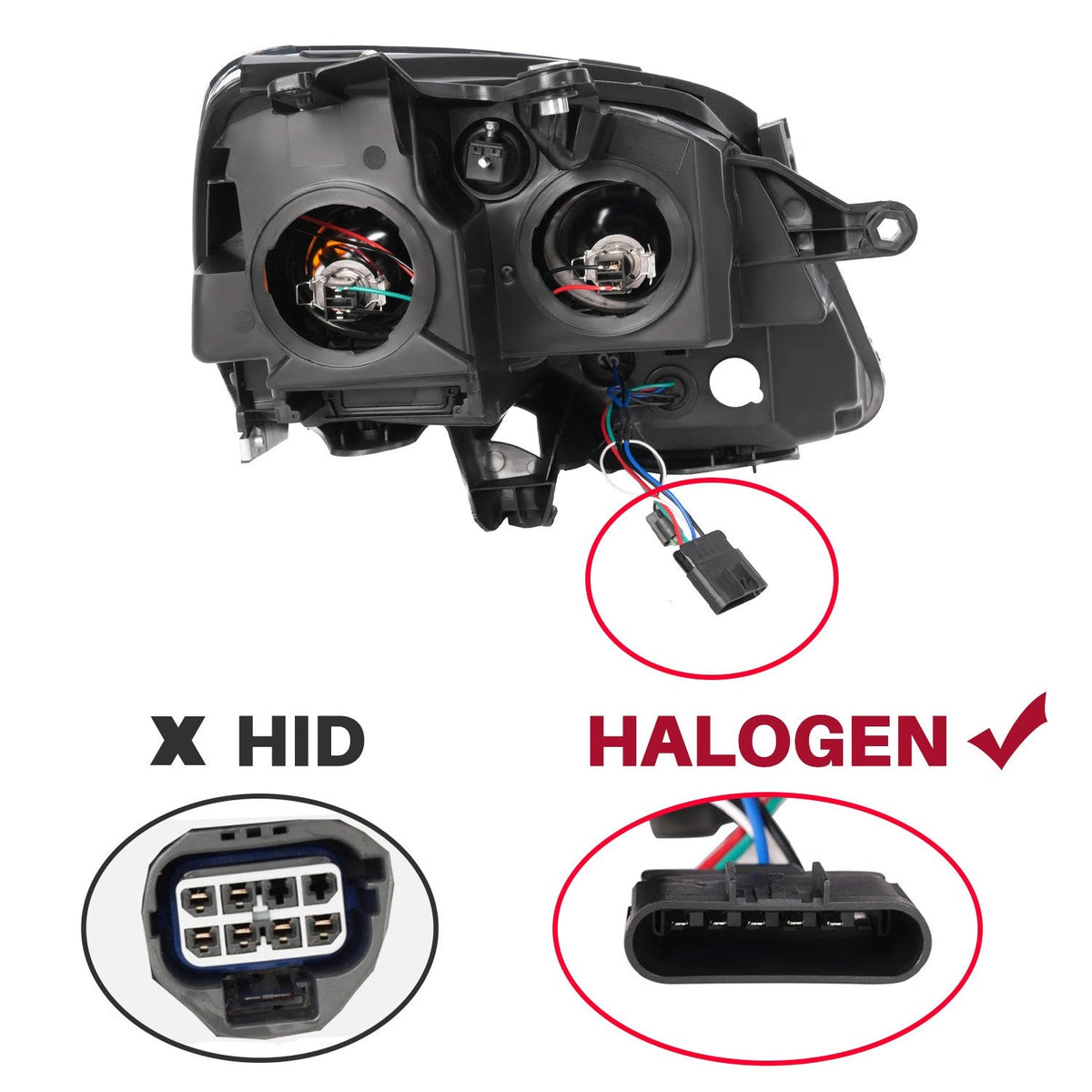 For GMC Acadia 2007-2012 Projector Headlights Headlamps W/bulbs Left+Right Clear