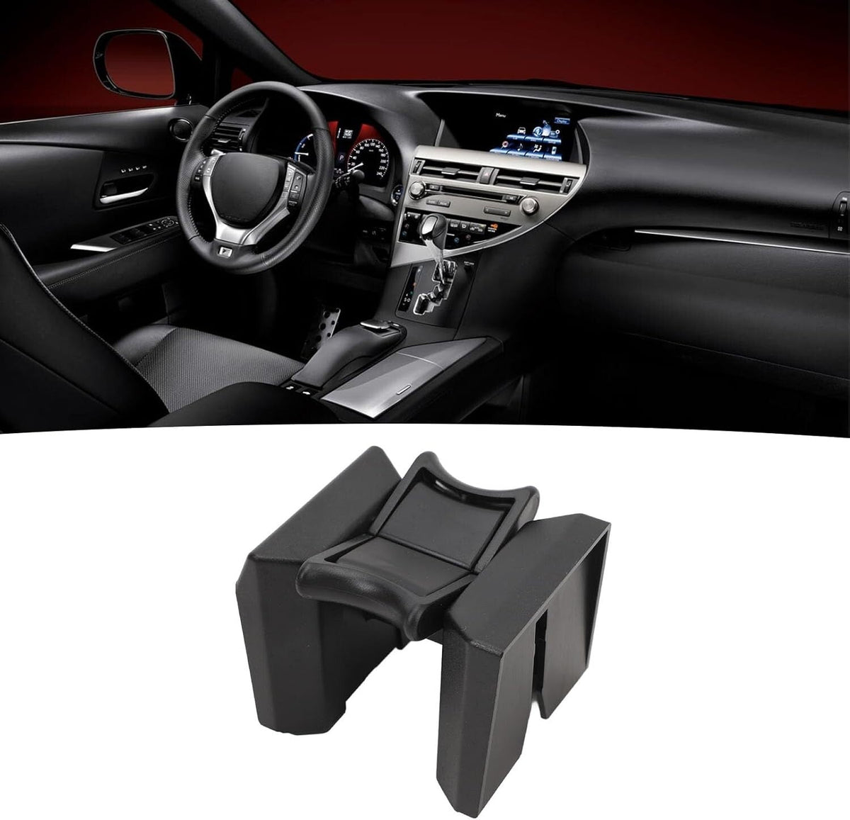 Cup Holder Insert Divider Black For 2010-2015 Lexus RX350 RX450H 55618-48180