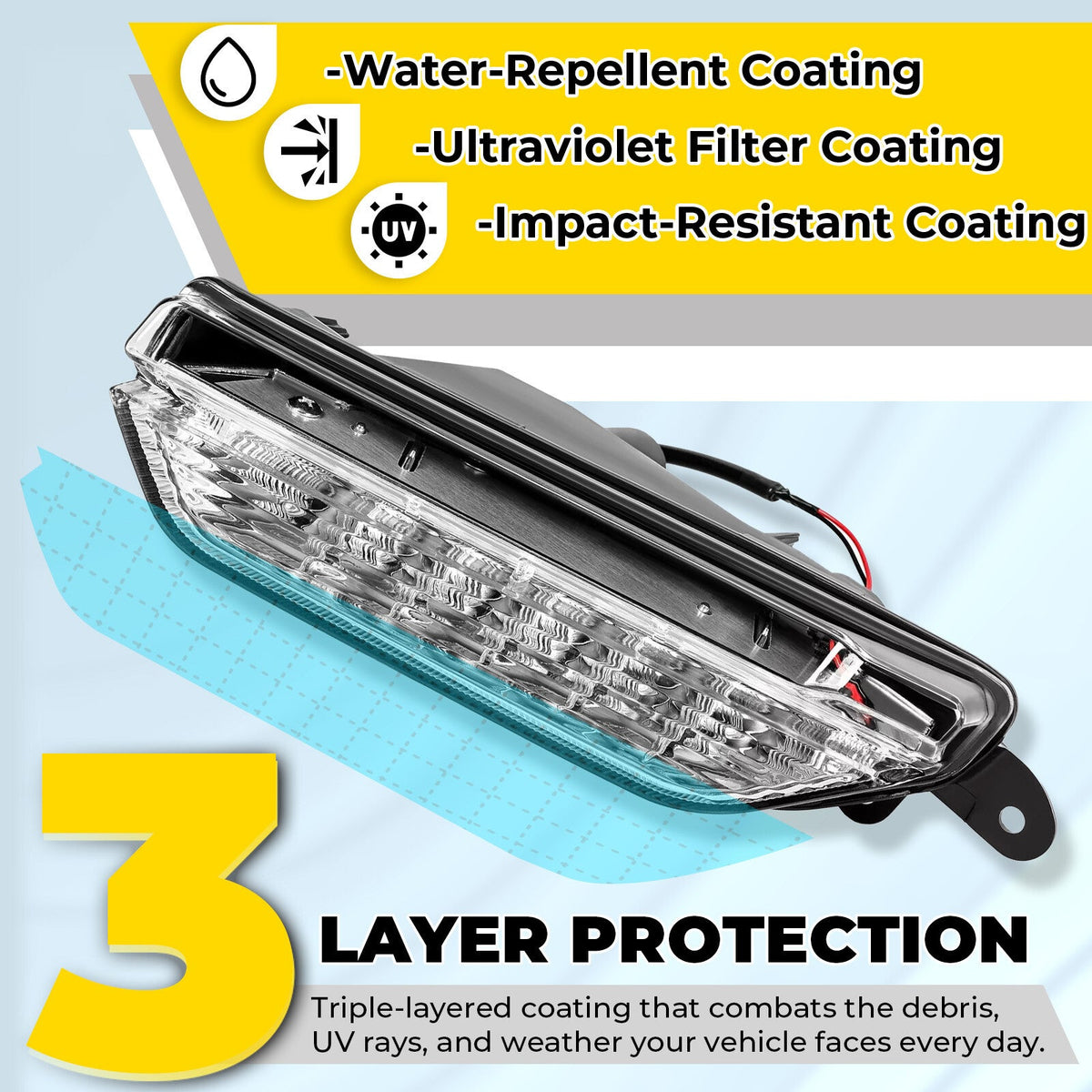 Pair Fog Daytime Running Light Lamp Clear For Infiniti QX50 2016 2017 LH+RH
