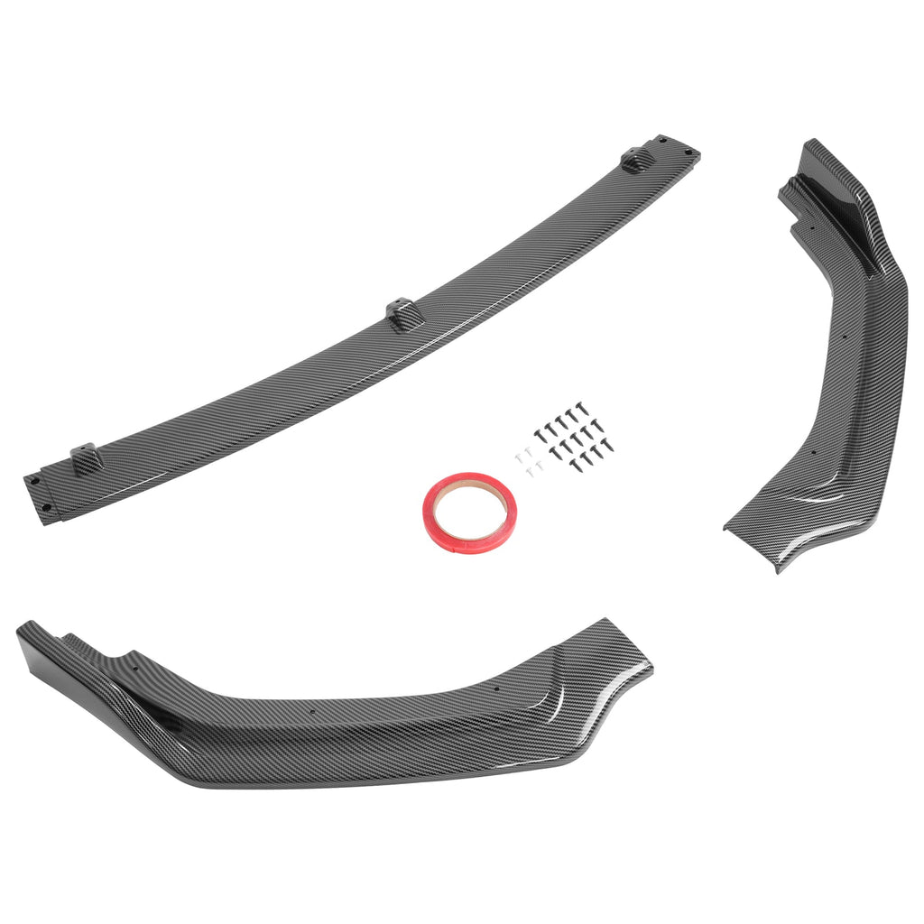 Carbon Fiber Color Front Bumper Lip Splitter For 2018-24 Infiniti Q50 Luxe Base