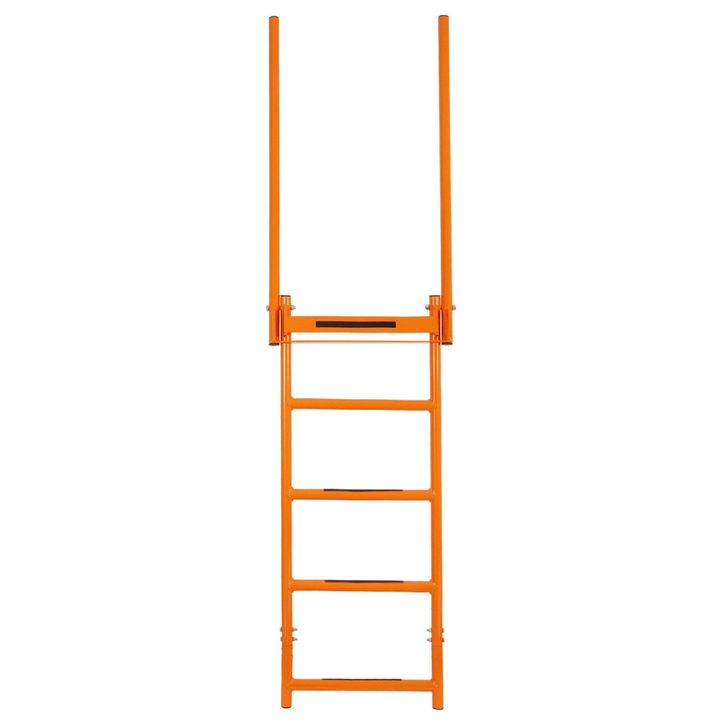 Flatbed Trailer Access Ladder Orange 5 Step For 48 Inch Rail Mount Powder Coated