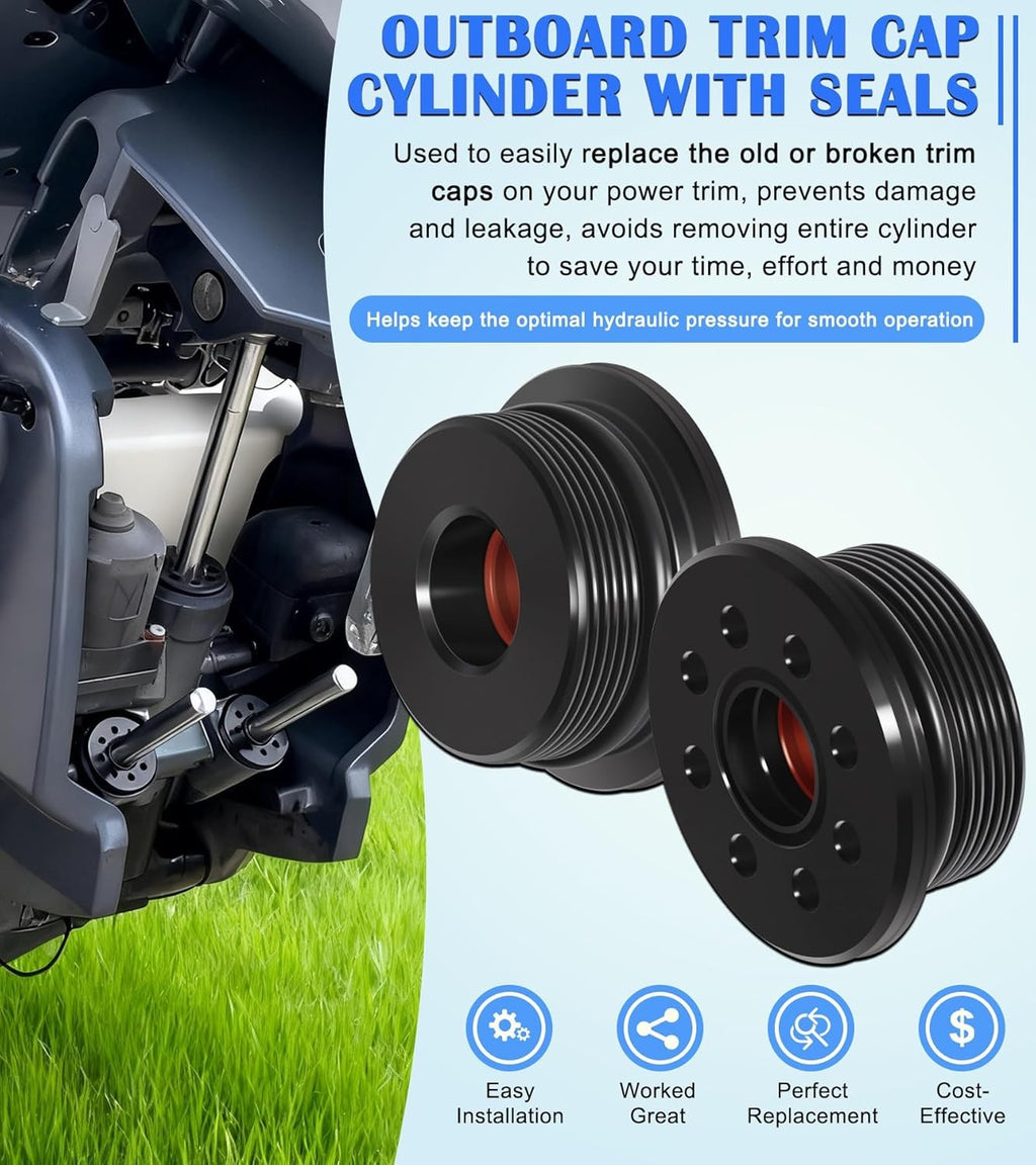 2PC 64E-43821-01-00 Screw Trim Cap Cylinder W/Seal For Yamaha 115-250HP Outboard