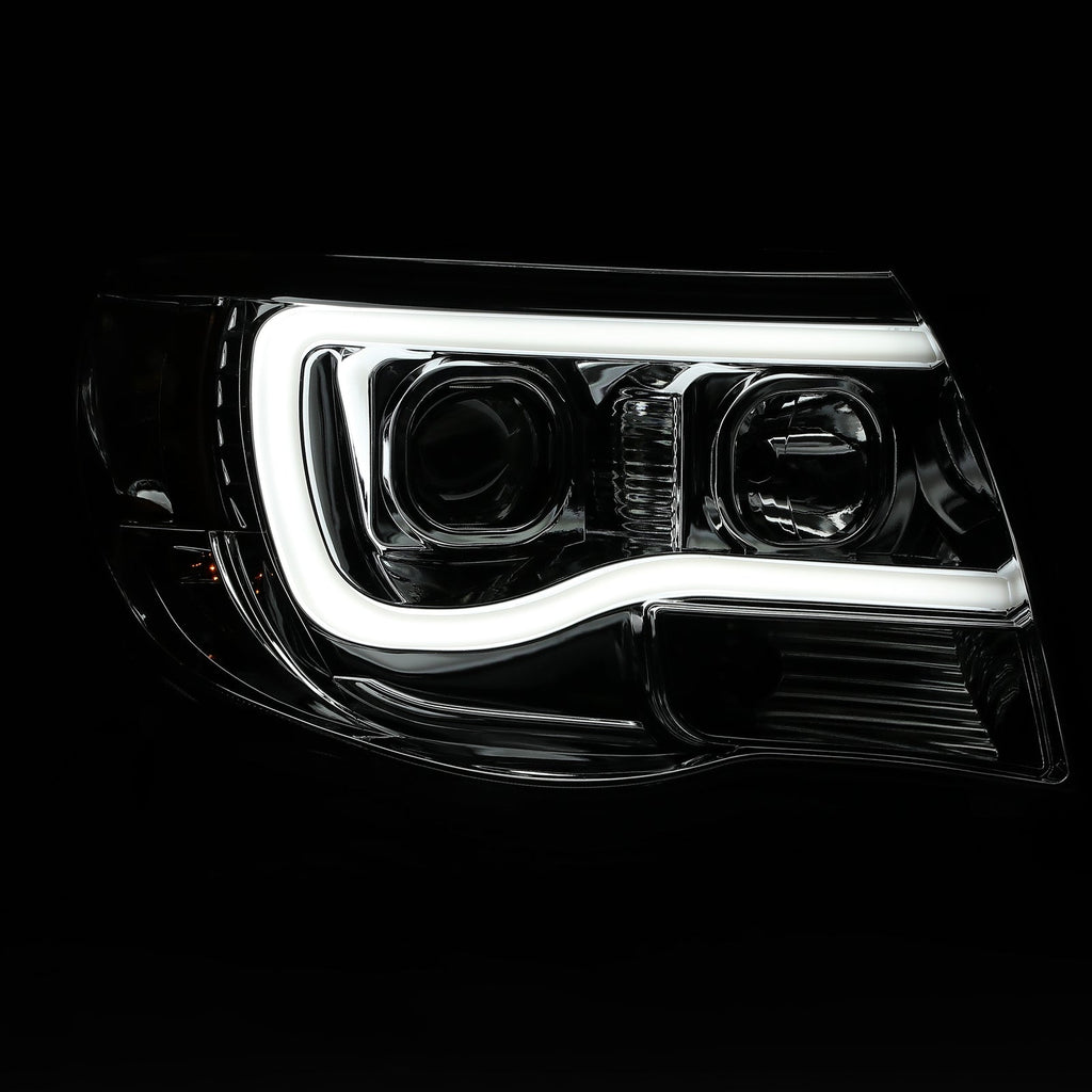DOT Chrome LED Tube Projector Headlights HeadLamps For Toyota Tacoma 2005-2011