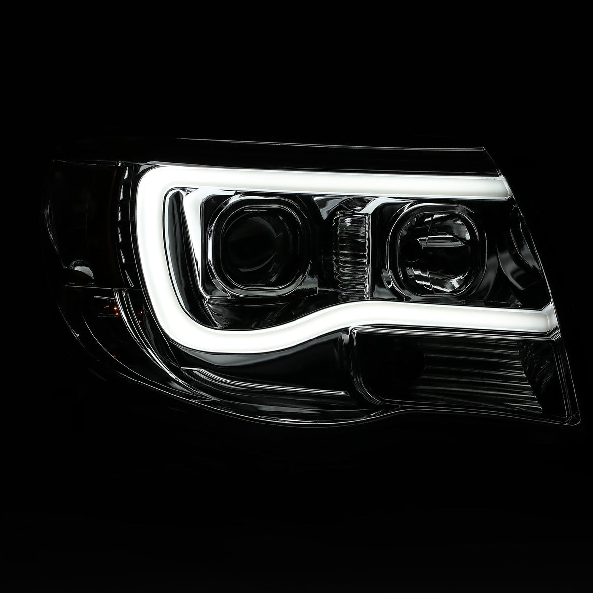 DOT Chrome LED Tube Projector Headlights HeadLamps For Toyota Tacoma 2005-2011