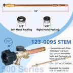 123-0095 Stem Assembly 16" For Pier 500 Series Mansfield Style 12" Sillcock ASFP