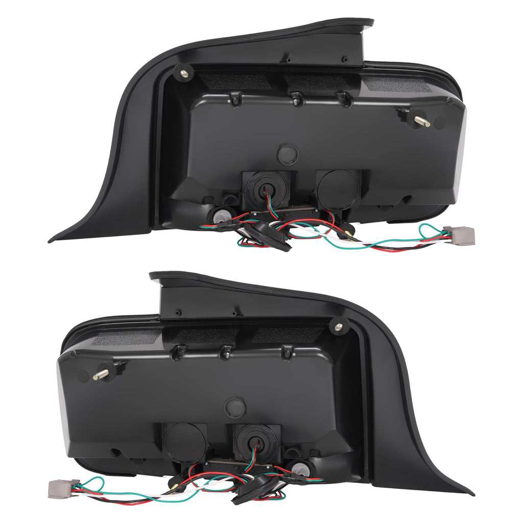 Pair LED Tube Signal Brake Lamps Smoked Tail Lights For 2005-2009 Ford Mustang
