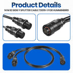 720111-1 14 M ID SIDB Y Splitter Cable for Humminbird SOLIX & APEX Fish Finders