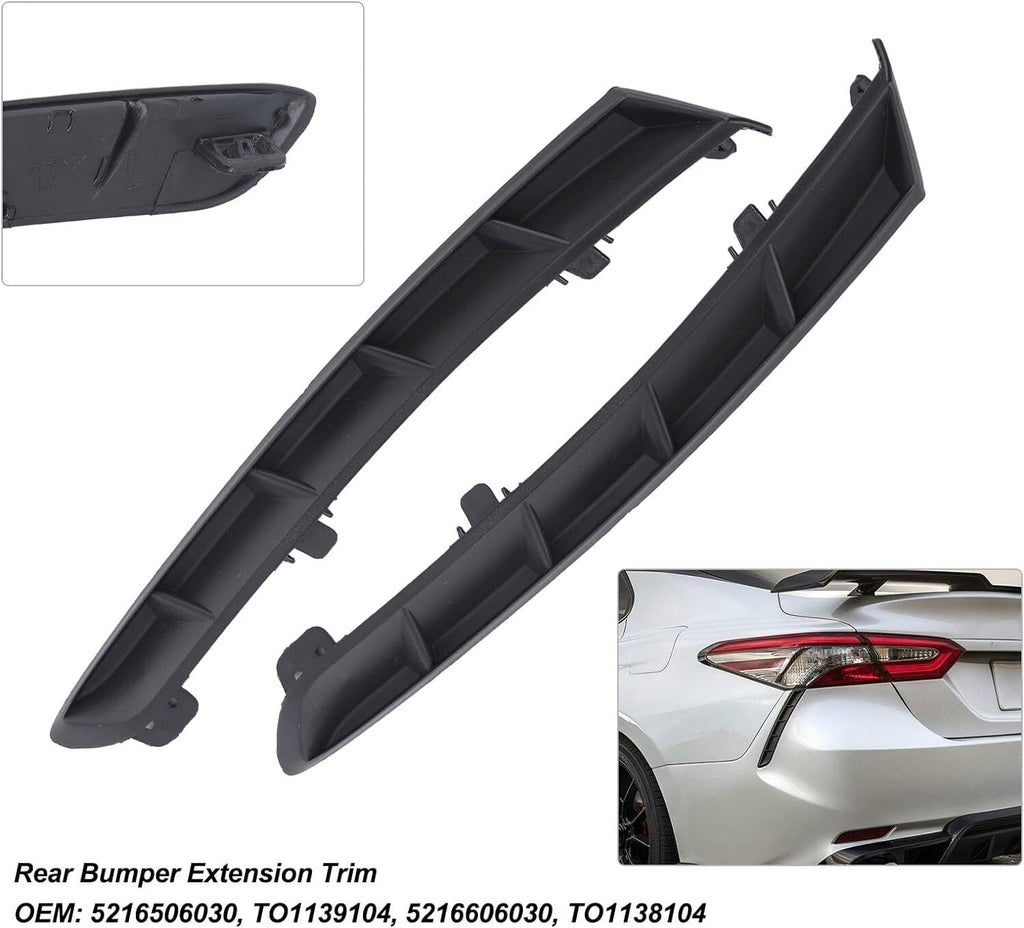 2Pcs FOR 2018 - 2023 TOYOTA CAMRY REAR SIDE BUMPER EXTENSION TRIM MOLDING LH &RH