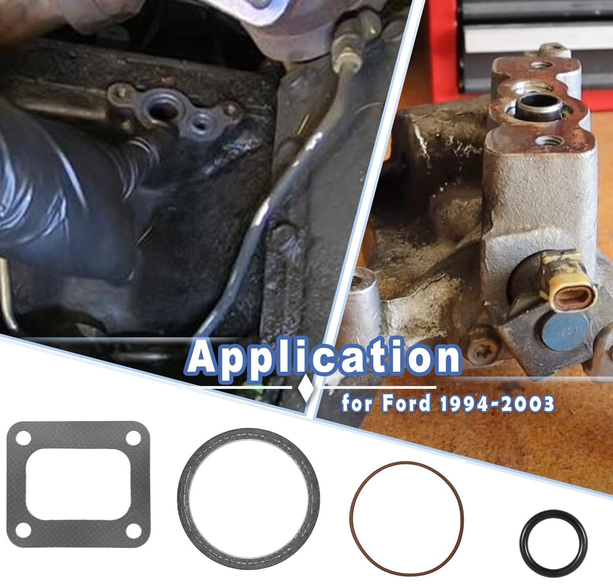 72468 Turbo Mounting Gaskets & Turbo Pedestal O-Ring Seal Gaskets for Ford 7.3L